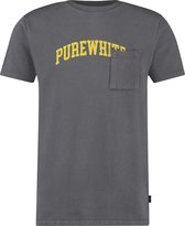 Purewhite -  Heren Slim Fit    T-shirt  - Grijs - Maat S