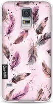 Casetastic Samsung Galaxy S5 / Galaxy S5 Plus / Galaxy S5 Neo Hoesje - Softcover Hoesje met Design - Feathers Pink Print