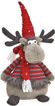 Kerst - Kerstdecoratie - Kerstdagen - Rendier knuffel met kerstmuts
