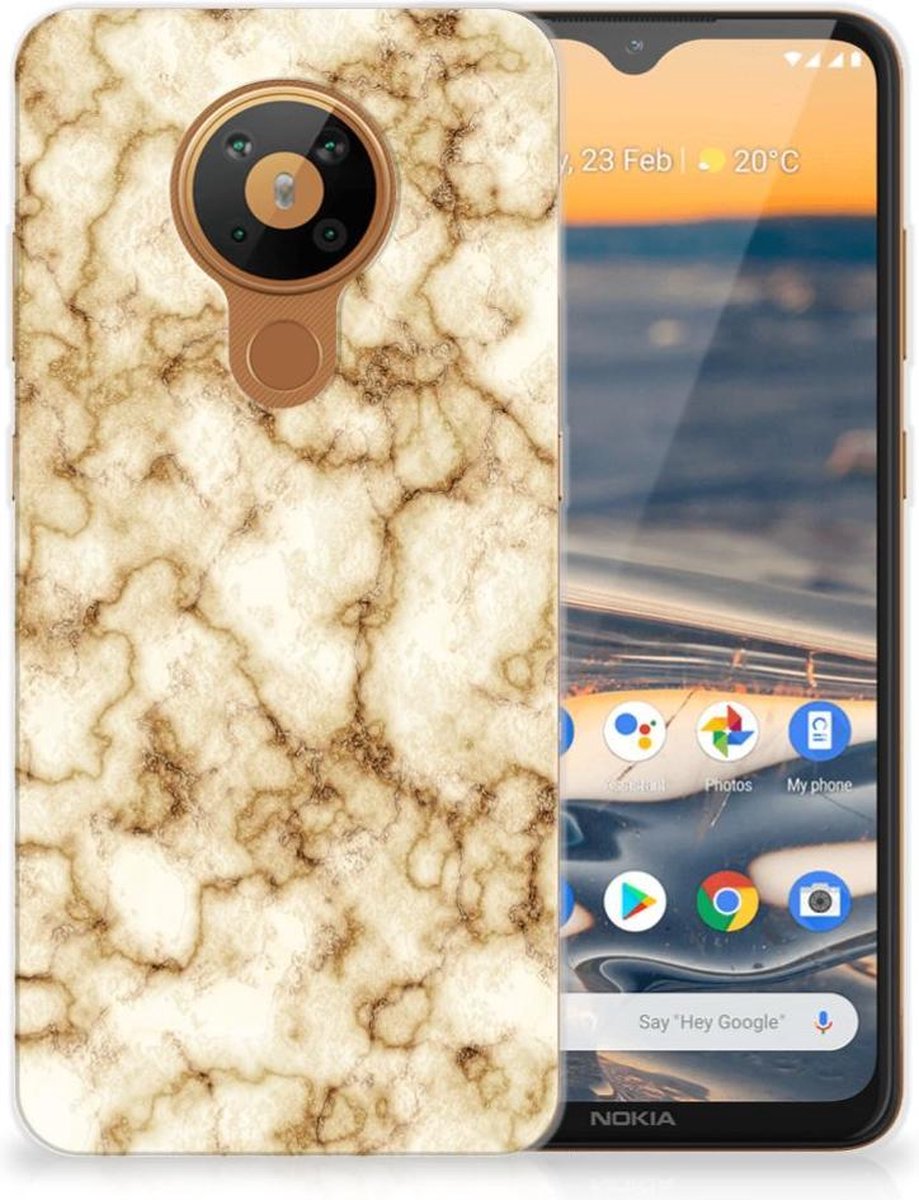 Nokia 5.3 TPU Siliconen Hoesje Marmer Goud