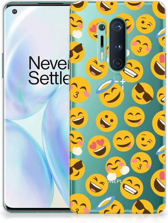 Backcover Soft Siliconen Hoesje OnePlus 8 Pro Telefoon Hoesje Super als Cadeautjes voor Meisjes Emoji