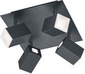 LED Plafondspot - Trion Laginos - 24W - Warm Wit 3000K - Dimbaar - Vierkant - Mat Zwart - Aluminium - BSE