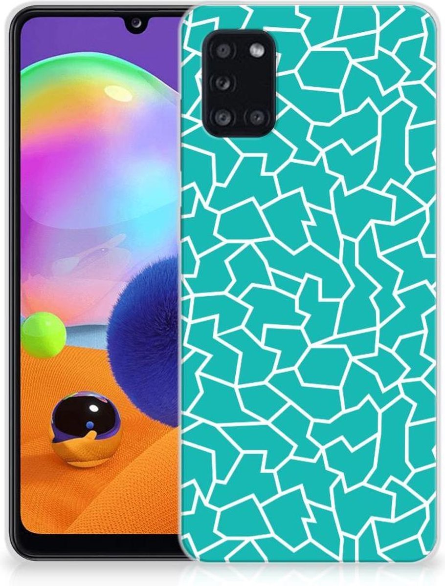Samsung Galaxy A31 Hoesje maken Cracks Blue