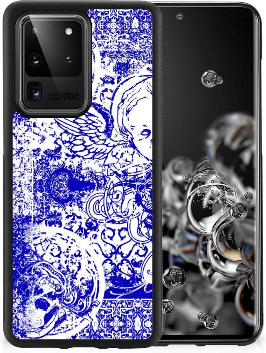 Mobiel Case Samsung Galaxy S20 Ultra Angel Skull Blauw