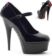 Pleaser Talons hauts -40 Chaussures- DELIGHT-687FH US 10 Zwart/ Rouge