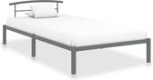 vidaXL Bedframe metaal grijs 90x200 cm