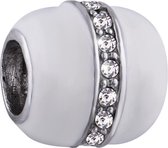 Quiges - 925 - Zilveren - Bedels -Sterling zilver - Beads - Zirkonia Lijn Kraal Charm - Geschikt – voor - alle bekende merken - Armband Z659