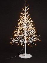 2x Verlichte witte boompjes / lichtbomen 50 cm - Witte kerstboom met licht - kerstdecoratie en kerstversiering