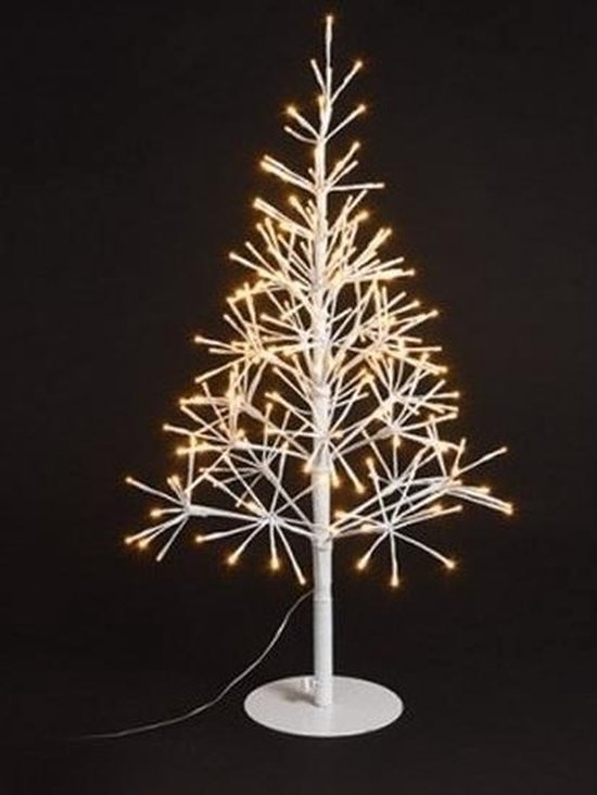 bol.com | 2x Verlichte witte boompjes / lichtbomen 50 cm - Witte kerstboom  met licht -...