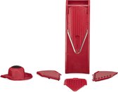 Börner Mandoline V1 Starter| 5-delige set | 5 snijdiktes | Geschikt als Frietsnijder | BPA-vrij en Roestvrij | Rood