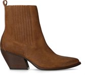 Manfield - Dames - Bruine suède western boots - Maat 40