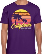 California zomer t-shirt / shirt California paradise voor heren - paars - California party / vakantie outfit / kleding/ feest shirt M