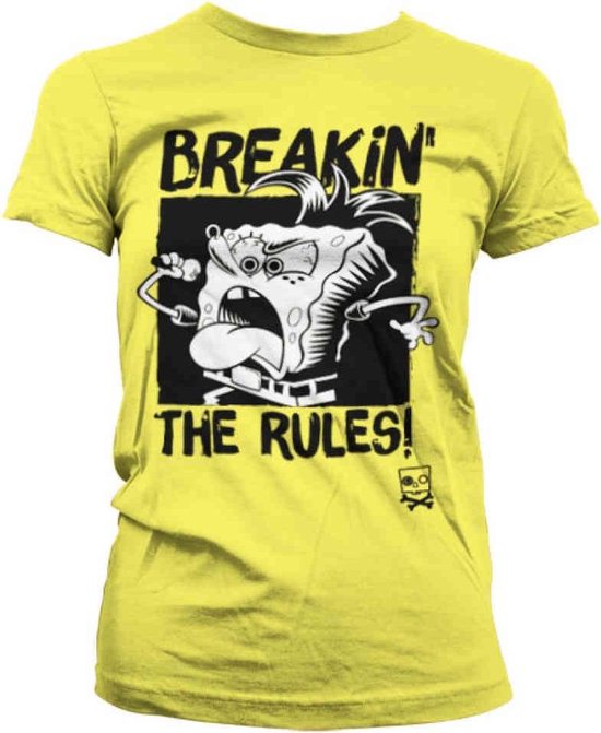 SpongeBob SquarePants Dames Tshirt -XL- Breakin' The Rules Geel