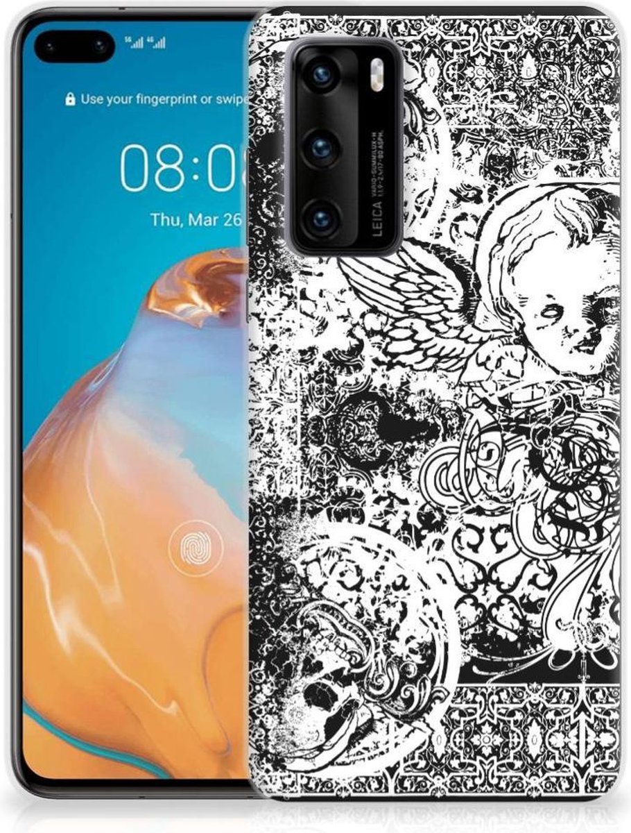 Silicone Back Case Huawei P40 Skulls Angel