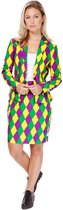 OppoSuits Harlequeen - Vrouwen Kostuum - Gekleurd - Carnaval - Maat 38