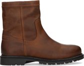 Sacha - Heren - Cognac leren boots met imitatiebont - Maat 43