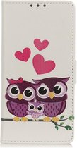 Motorola Edge Portemonnee Hoesje Loving Owl Print