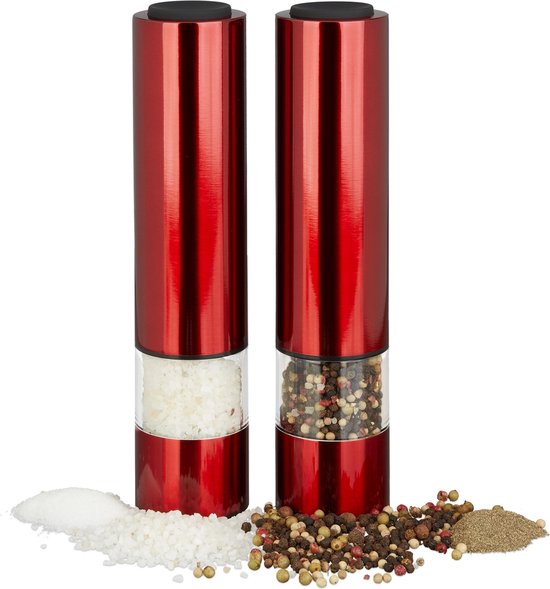Moulin poivre / sel 2 compartiments avec broyeur céramique 22 cm, Assaisonnement