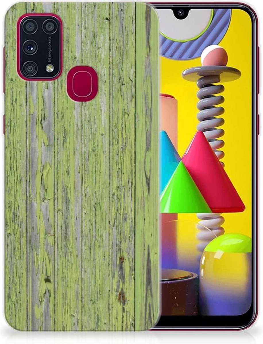 Samsung Galaxy M31 Bumper Hoesje Green Wood