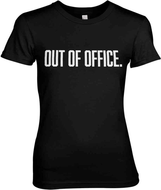 Dames Fun Tshirt -XXL- OUT OF OFFICE Zwart