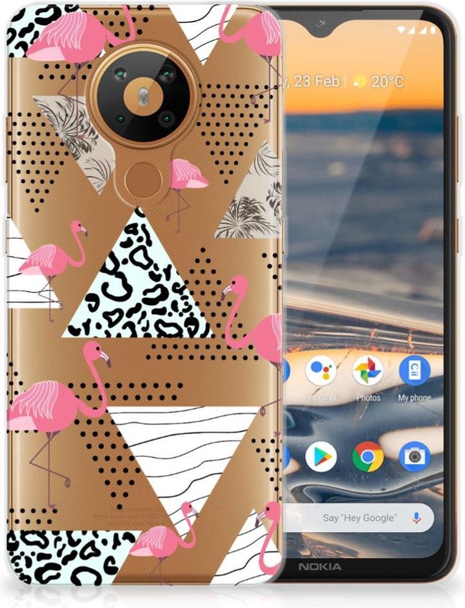 Nokia 5.3 TPU Hoesje Flamingo Triangle