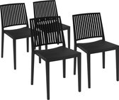 Barres de chaise de patio (ensemble de 4) - noir - empilable