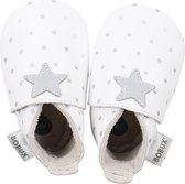 Bobux - Baby slofjes - Soft Soles - White with blossom hearts print - S