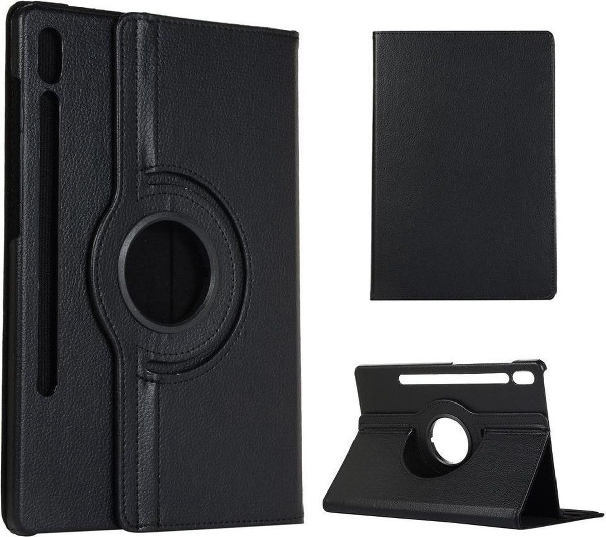 Cazy tablet Hoes geschikt voor Samsung Galaxy Tab S7 - 360° Draaibare Tablet Hoes - Zwart