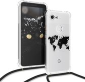Hoesje voor Google Pixel 3a met ketting, hoesje voor mobiele telefoon met koord telefoontasje crossbody