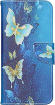 Hoesje Met Pasjeshouder Geschikt voor Huawei P Smart Pro / Huawei Y9s - Design Softcase Bookcase (Binfen) smartphone - Meerkleurig / Blue Butterfly