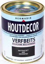 Hermadix Houtdecor Verfbeits dekkend - 0,75 liter - 630 Antraciet