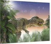 Dinosaurus T-Rex in tropisch woud - Foto op Plexiglas - 80 x 60 cm
