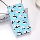 Panda's Pattern Gekleurde Tekening Horizontale Leren Flip Case voor Galaxy J4 Plus, met Houder & Kaartsleuven & Portemonnee & Lanyard