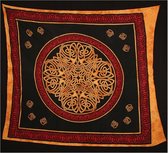 Grand foulard B101 - Mandala - Rood/Oranje - Wandkleed - Bedsprei - Strandlaken