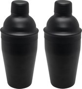 2x shakers à cocktail noir mat 500ml 22 cm - Préparation de cocktails - Mélange de tasses / shake tasses pour cocktails