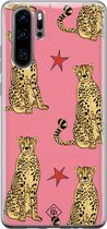 Huawei P30 Pro hoesje siliconen - The pink leopard | Huawei P30 Pro case | Roze | TPU backcover transparant