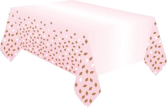 Buitensporig Preventie kalkoen Amscan Tafelkleed 180 X 120 Cm Papier Roze/goud/wit | bol.com