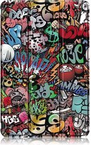 Shop4 - Samsung Galaxy Tab S7 Hoes/ Samsung Galaxy Tab S8 Cover - Smart Book Case Graffiti