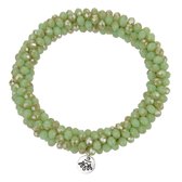 Melady Kralen Armband Ø6-7cm (2mm) Groen Glas Rond Kralen Armband Dames Armbandjes Sieraden Dames