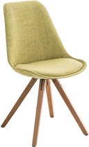 Clp Pegleg Bezoekersstoel - Stof - Vierkant - Groen - Houten onderstel - Kleur natura - Vierkant frame