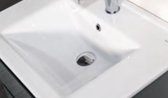 SLY080.04A mat wit grijs  ONDERKAST  met keramische lavabo en spiegel met LED of spiegelkast / MEUBLE SOUS-EVIER 80CM mat gris avec tablet ceramique et miroir  avec LED ou armoire miroir