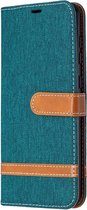 Denim Book Case - Samsung Galaxy A21s Hoesje - Groen