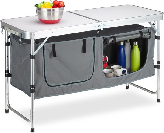TecTake Armoire de camping aluminium mobilier cuisine placard table box jardin pliable 