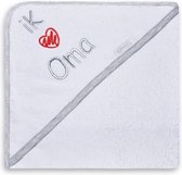 Funnies Badcape I Love Oma Junior 80 X 80 Cm Katoen Wit/rood