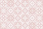 Walplus Sevilla Spaanse Tegelsticker - Lichtroze/Wit - 15x15 cm - 24 stuks