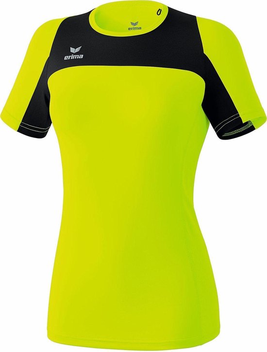 Erima Race Line Running T-shirt Dames - Neongeel / Zwart | Maat: 44