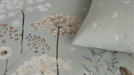 Ariadne at Home Flowers - Dekbedovertrek - Eenpersoons - 140x200/220 cm - Flanel - Green van Merkloos — afbeelding 4