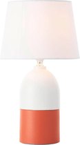 BRILLIANT lamp Margaux tafellamp terracotta / wit | 1x A60, E27, 60W, geschikt voor standaardlampen (niet inbegrepen) | Schaal A ++ tot E | Met snoerschakelaar
