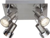 BRILLIANT lamp Kassandra LED spotplaat 4flg ijzer / chroom | 4x LED-PAR51, GU10, 3W LED reflectorlampen inbegrepen, (250lm, 3000K) | Schaal A ++…