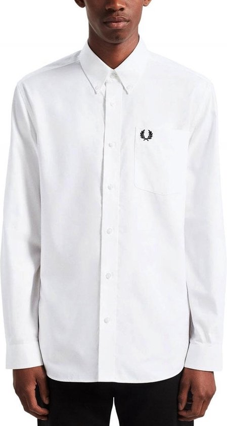 Fred Perry - Oxford - Katoenen Overhemd - M Wit | bol.com